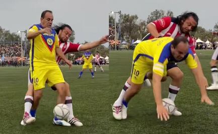 Cuauhtémoc Blanco recibe brutal patada en Clásico de Leyendas; el exfutbolista fue golpeado por Héctor Reynoso