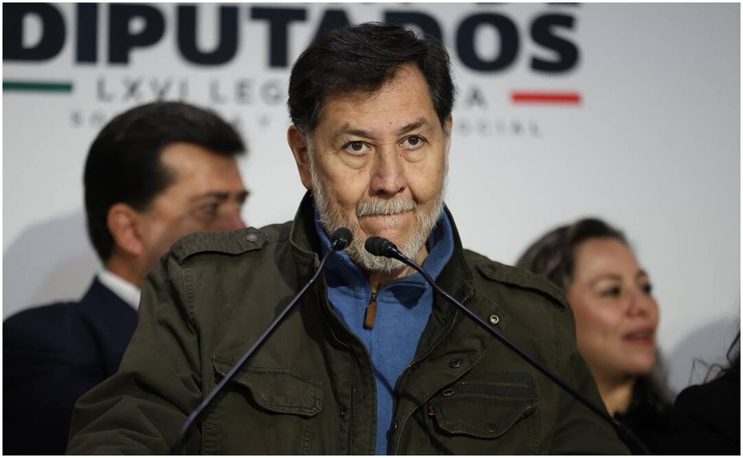 Fernández Noroña, presidente del Senado, se pronuncia ante dichos del presidente Donald Trump. Foto: Diego SImón / EL UNIVERSAL