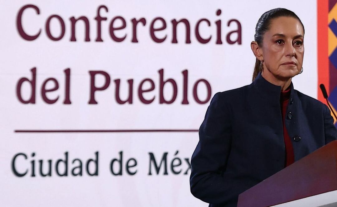 Claudia Sheinbaum, presidenta de México, durante la mañanera del 17 de febrero del 2025 en Palacio Nacional. Foto: Berenice Fregoso / EL UNIVERSAL