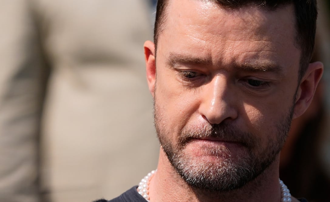 Justin Timberlake frente a la prensa, luego de una audiencia judicial, el viernes 13 de septiembre de 2024. Foto: AP Photo/Pamela Smith,FIle.