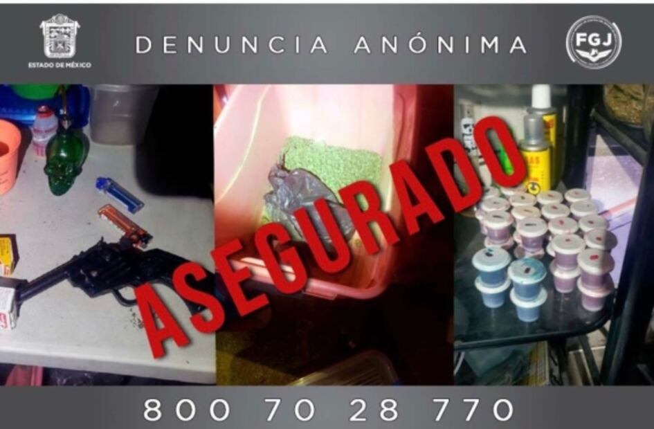 Aseguran 35 kilos de marihuana, dulces con droga y a dos sujetos tras cateo en Los Reyes La Paz 