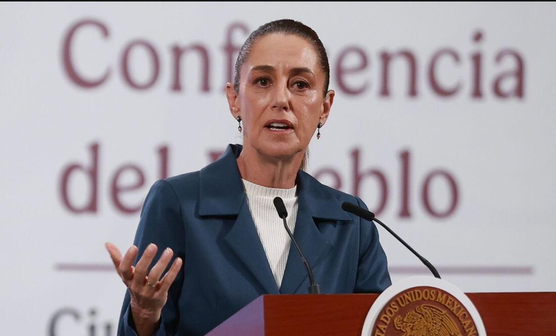 La presidenta Claudia Sheinbaum durante la mañanera del 17 de septiembre de 2025. Foto: Berenice Fregoso/EL UNIVERSAL