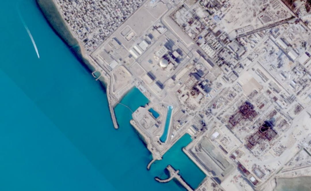 Vista aérea de la base nuclear de Bushehr. (09/07/26) Foto: AP