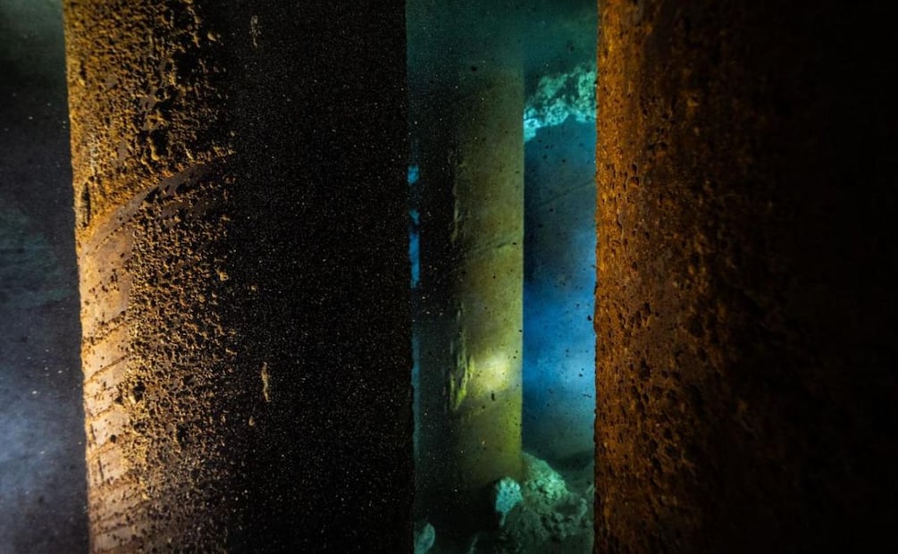 Columnas dañadas del Tren Maya contaminan acuíferos en el Tramo 5 Sur del Tren (20/01/2026). Foto: Selvame MX