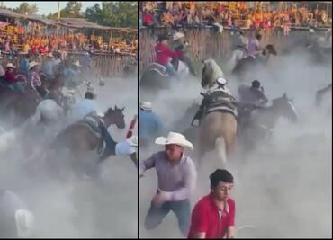 VIDEO: “Carambola” de caballos provoca caos en torneo de lazo en Telchac, Yucatán