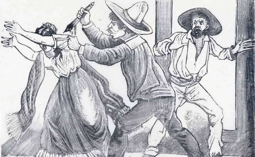 Grabado de José Guadalupe Posadas. Según indicó Saydi Nuñez, en el Código Penal vigente en los años 20, había un lineamiento que, “si se veía a su esposa con un amante, el esposo podía asesinarla a ella y al amante; la sanción era de 3 meses a 3 años de prisión con posibilidad de salir bajo fianza”. Foto: Wikimedia Commons.