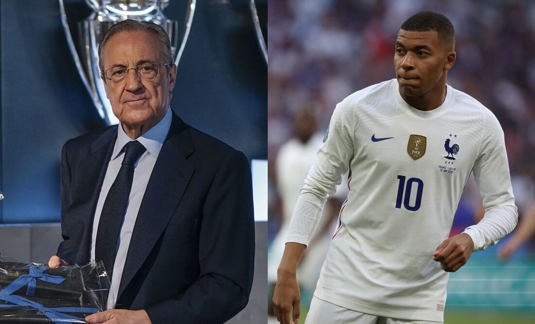 Florentino Pérez, presidente del Real Madrid y Kylian Mbappé - FOTO: Especial