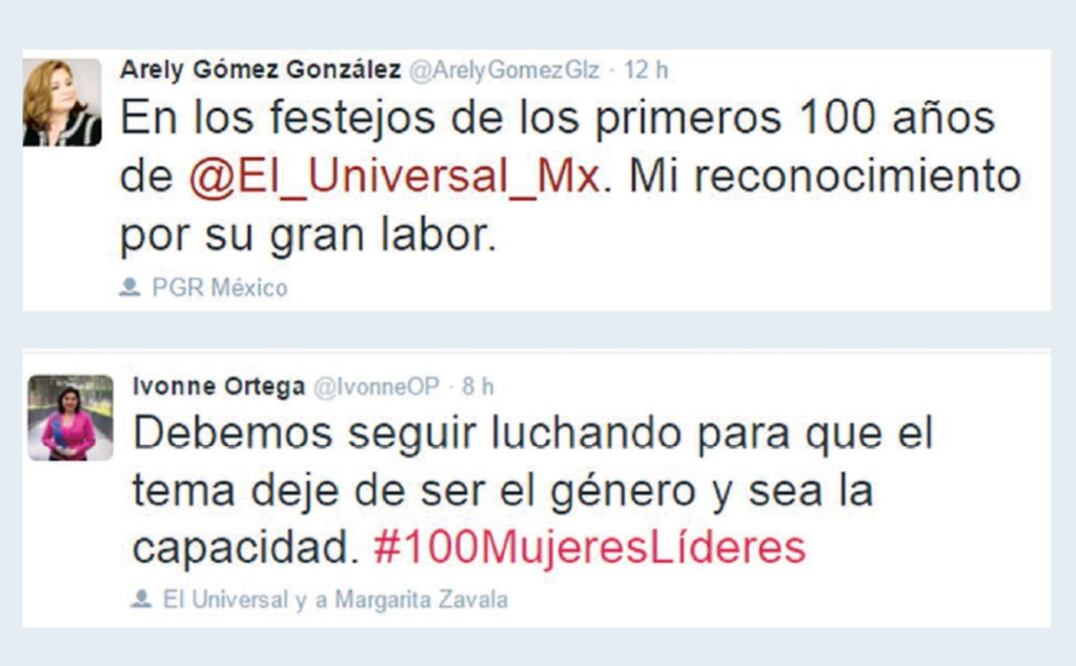 Durante el evento, las asistentes al encuentro pidieron a sus colaboradores subir de inmediato sus fotografías a las redes sociales (TOMADAS DE TWITTER)