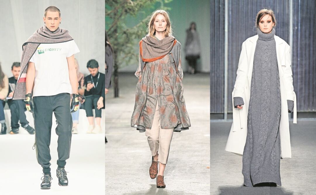 Propuestas de los diseñadores Estelita Mendonça, TM Collection by Teresa Martins y Luis Buchinho, durante el Portugal Fashion. (CORTESÍA)