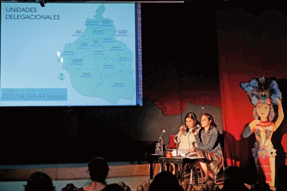 Las Reinas Chulas anunciaron los resultados de su trabajo sobre el presupuesto que se ejerce en la Ciudad de México. (JUAN BOITES. EL UNIVERSAL)