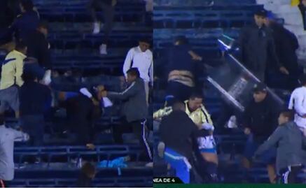 Aficionados de América y Cruz Azul se pelean en la grada al finalizar el partido