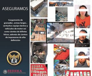 Decomisan billetes falsos y explosivos