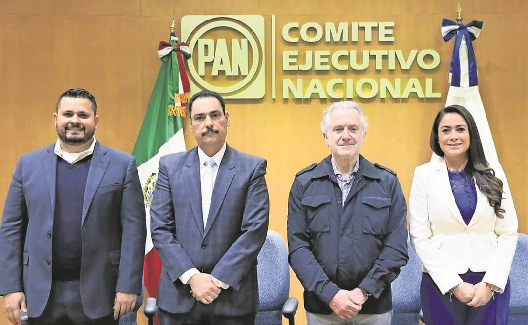 La Comisión Política del PAN, a cargo de Santiago Creel (tercero de izq. a der.), decidió tras el sondeo que la diputada será precandidata. Foto: Especial.