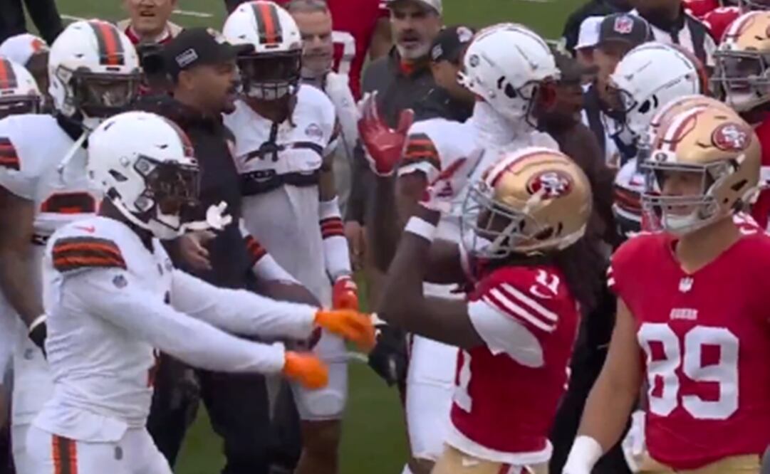 VIDEO: Jugadores de San Francisco 49ers y Cleveland Browns se pelean previo a iniciar el partido