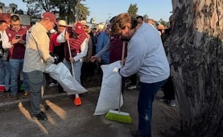 Delfina Gómez encabeza mega jornada de limpieza en Periférico Norte; prevén inaugurar la vialidad el 18 de mayo