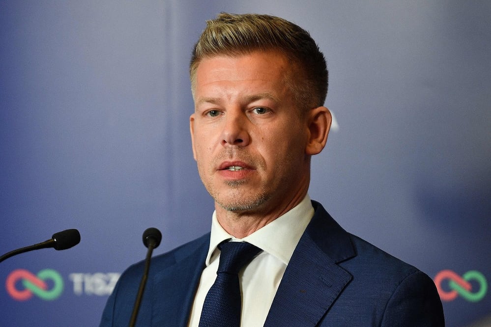 Péter Magyar, líder del partido TISZA y ganador de las elecciones en Hungría. FOTO: FERENC ISZA . AFP