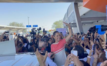 Con canciones de Juan Gabriel y entre aplausos, reciben a Claudia Sheinbaum en Ciudad Juárez