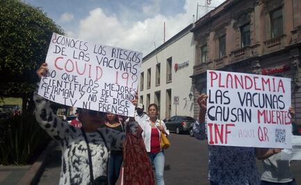 “Queremos respirar”: Protestan en Querétaro contra vacunas antiCovid-19 y uso de cubrebocas