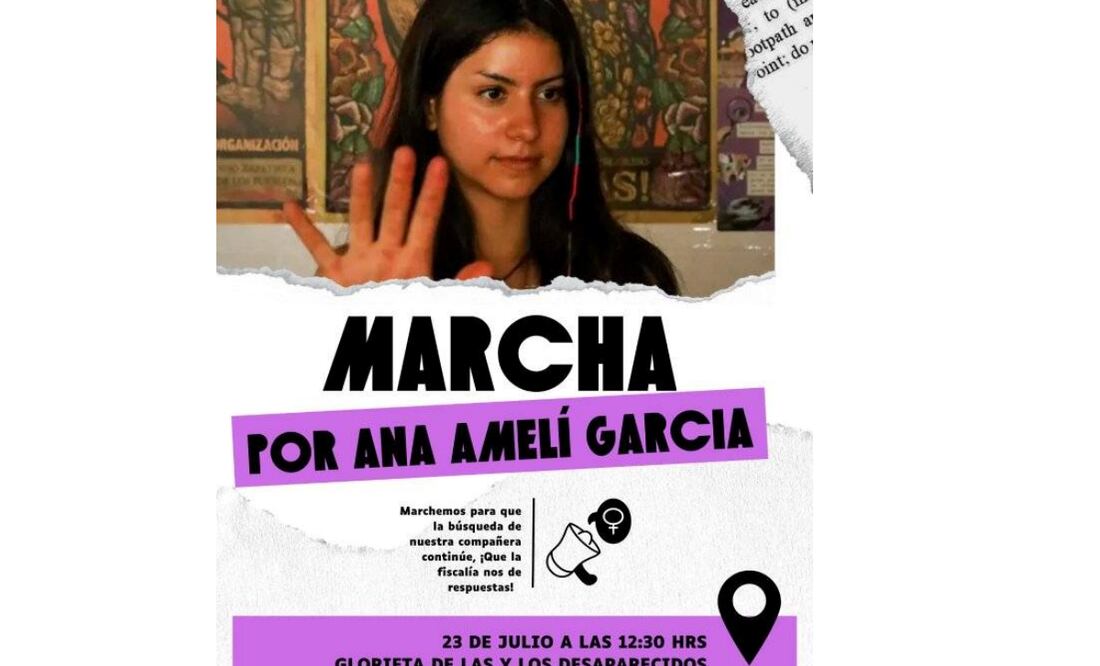 Marcha por Ana Ameli este miércoles 23 de julio en CDMX (23/07/2025). Foto: Facebook (Semillas De Marie-curie)