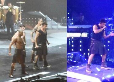 Con falda y pies descalzos, Ricky Martin prende Monterrey