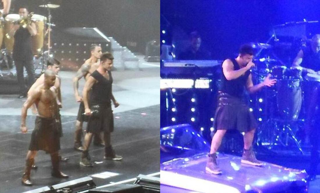 El boricua apareció ataviado con una falda de tablones para cantar "It´s Alright". FOTO: Twitter @vzzmty