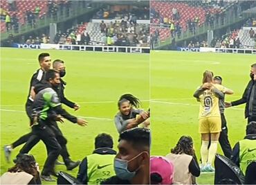 VIDEO: Aficionada burla seguridad del Estadio Azteca para abrazar a Katty Martínez