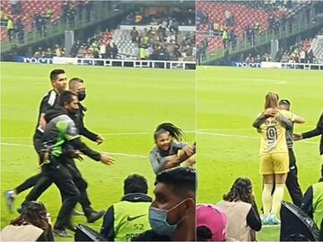 VIDEO: Aficionada burla seguridad del Estadio Azteca para abrazar a Katty Martínez