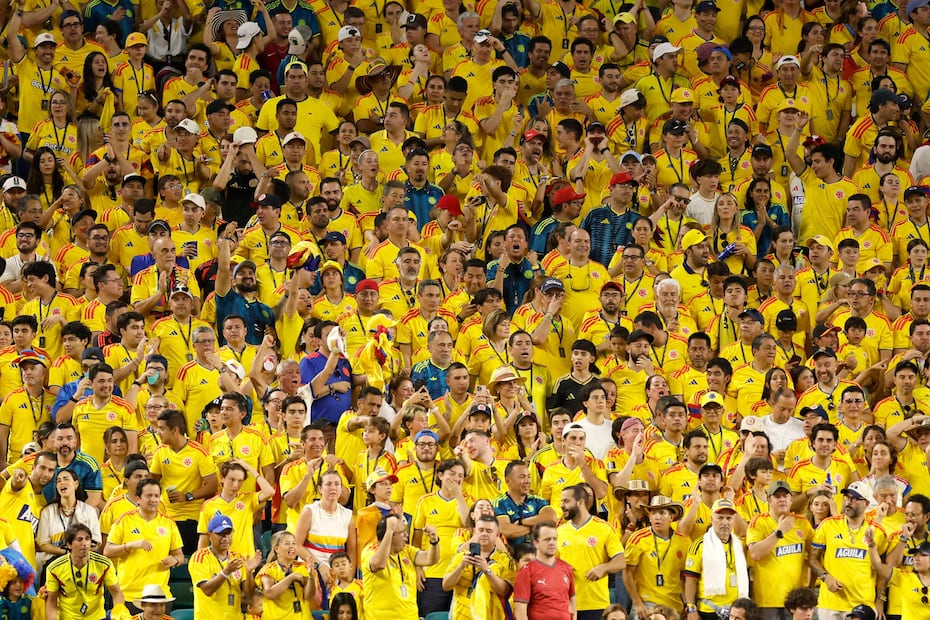 Aficionados de Colombia en el Estadio Miami, durante el empate ante Portugal en la Fase de Grupos del Mundial de 2026 - Foto: AFP