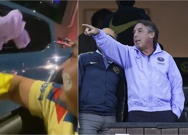 Emilio Azcárraga regala su chamarra del América en pleno tránsito saliendo del Estadio Azteca