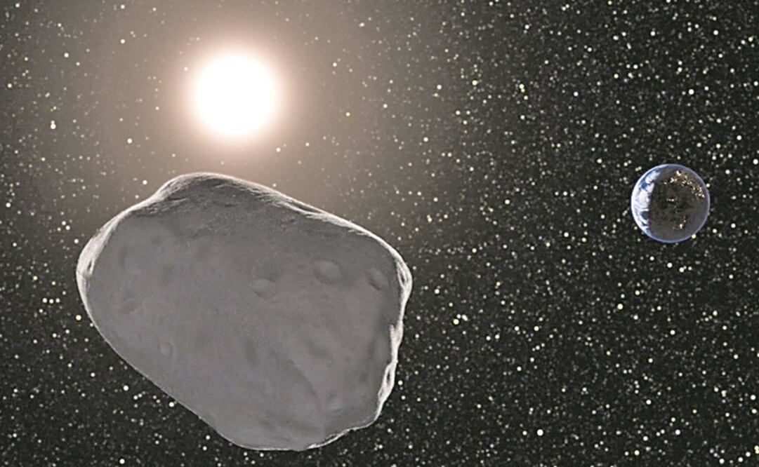Simulación por computadora de un asteroide cercano a la tierra. Foto: EFE