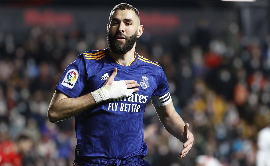 FESTEJO DE KARIM BENZEMA CON EL REAL MADRID ANTE RAYO VALLECANO - FOTO: EFE