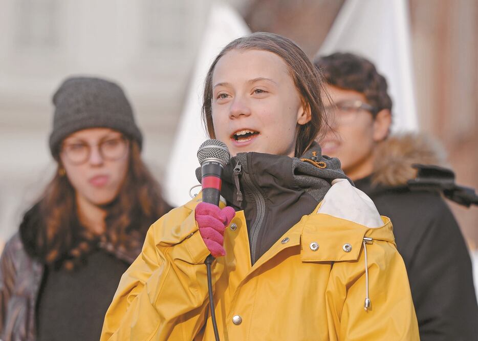 Greta Thunberg da un discurso durante el "Friday for Future". Foto: AFP