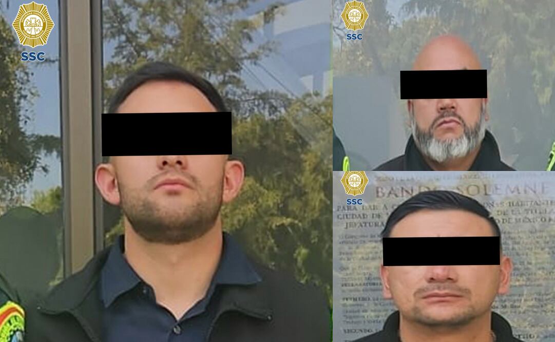 Tres hombres fueron detenidos en Miguel Hidalgo con un arma de fuego y credenciales apócrifas (02/12/2024). Foto: SSC CDMX