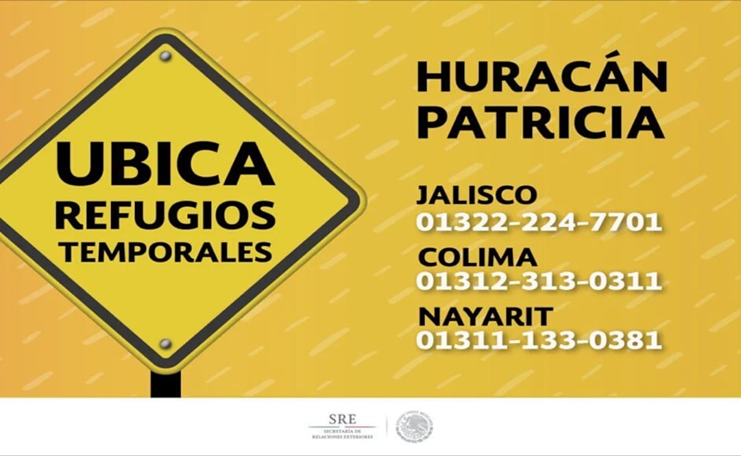 Entérate. Teléfonos de emergencia y albergues por "Patricia"
