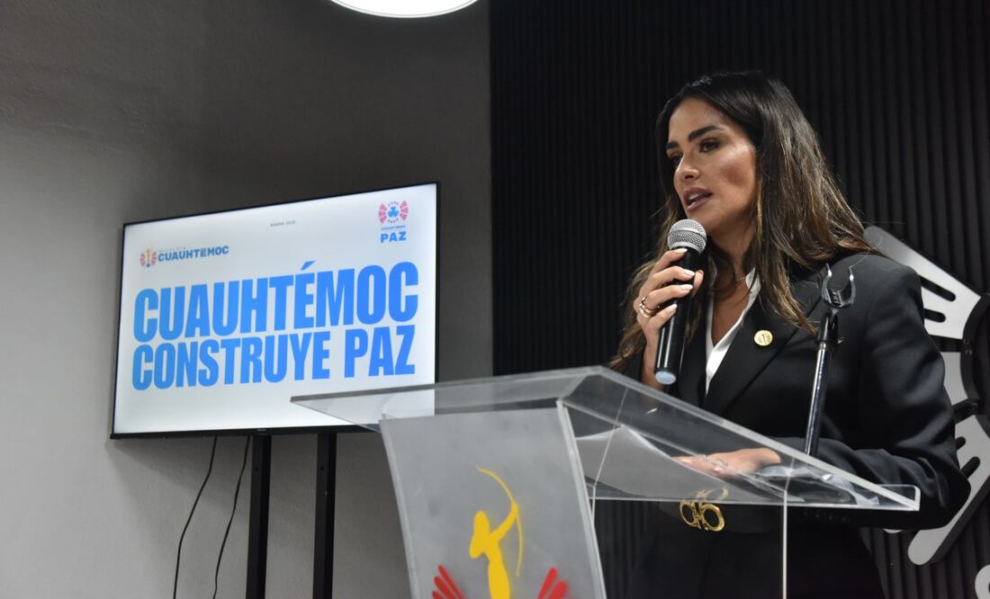 Alessandra Rojo de la Vega anuncia estrategia “Cuauhtémoc construye paz” (15/01/2025). Foto: Especial