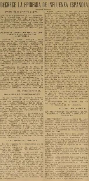 The fatal results of the 1918 Spanish flu pandemic in Mexico