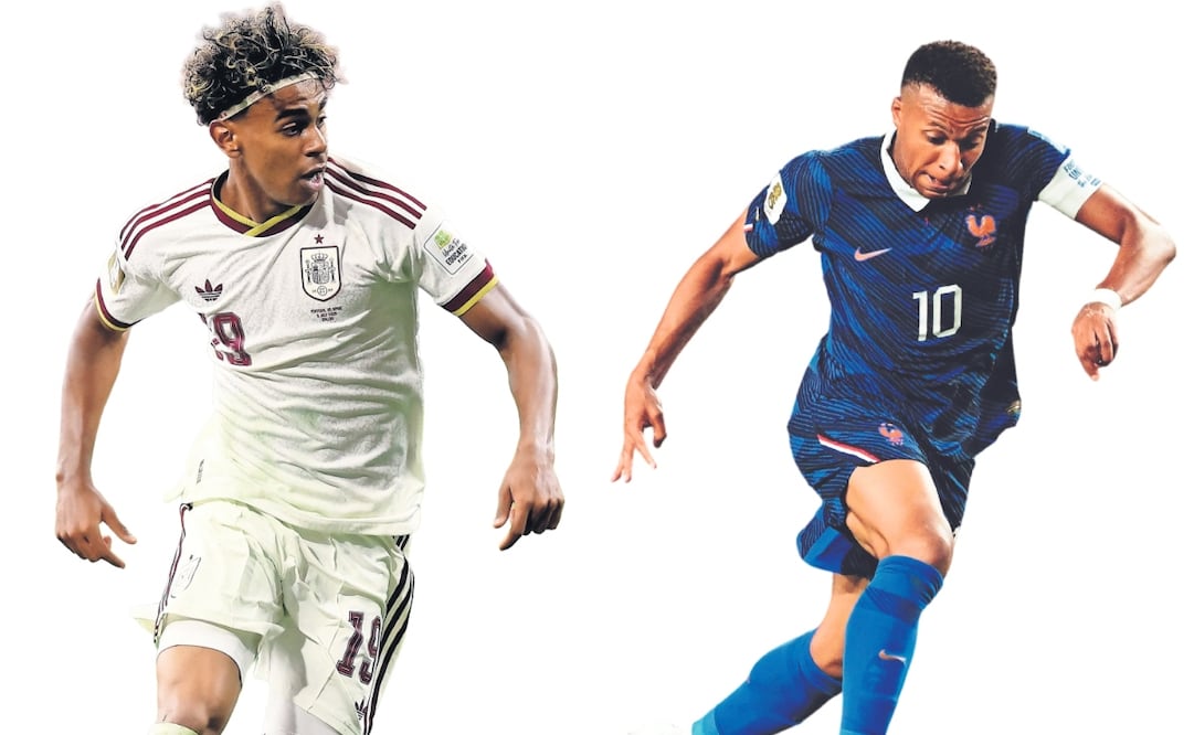 Lamine Yamal y Kylian Mbappé. Fotos: AFP