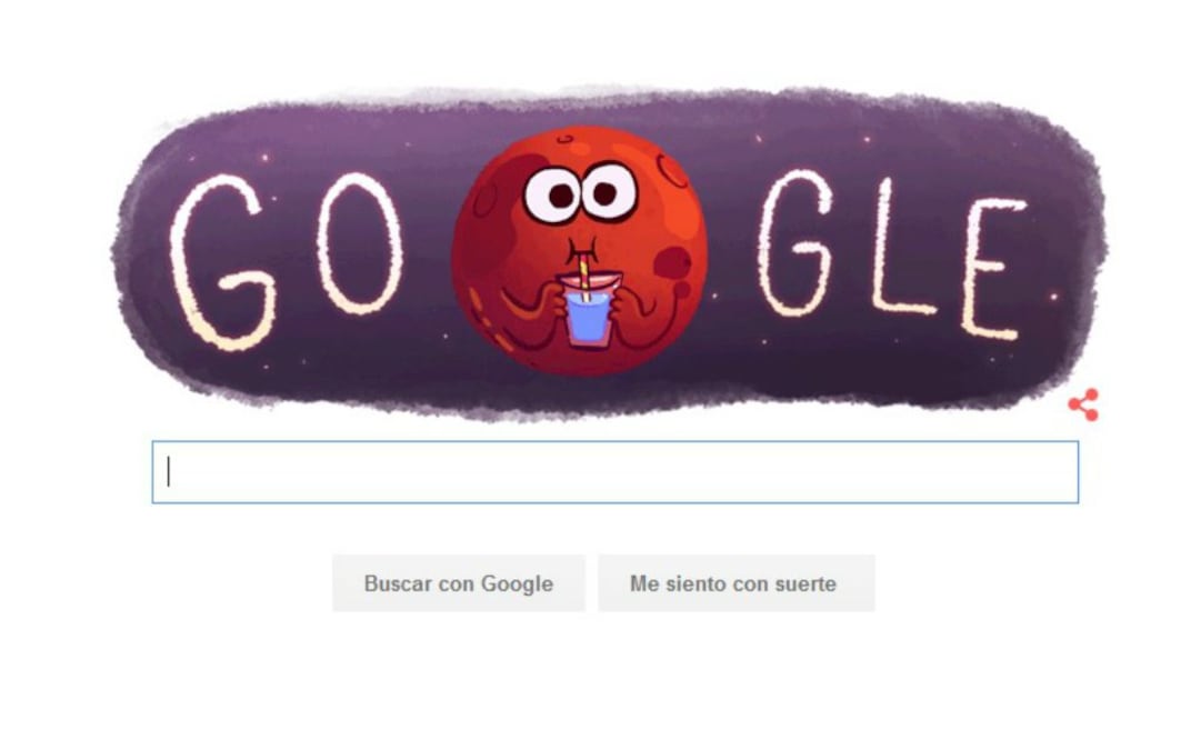 Con un doodle interactivo, muestra su nombre con la letra central representada por el planeta rojo