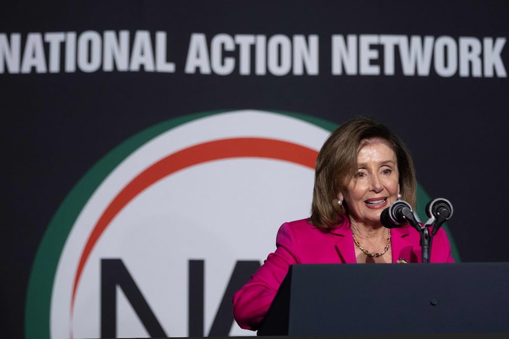 La expresidenta de la Cámara de Representantes Nancy Pelosi, en el Desayuno Anual del Día de Martin Luther King, el 16 de enero, en Washington. Foto: AFP