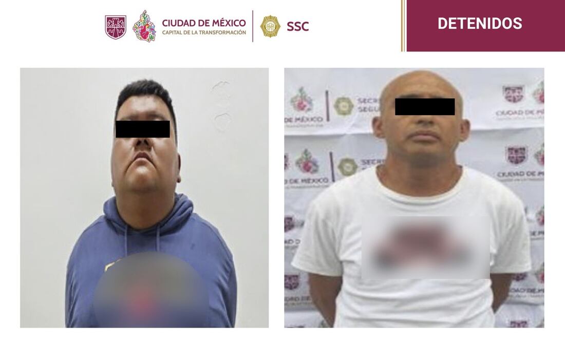 Detienen a presuntos implicados en el robo de divisas a mujer extranjera. Foto: Especial.