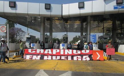 Empleados de Chapingo toman caseta de la Peñón-Texcoco