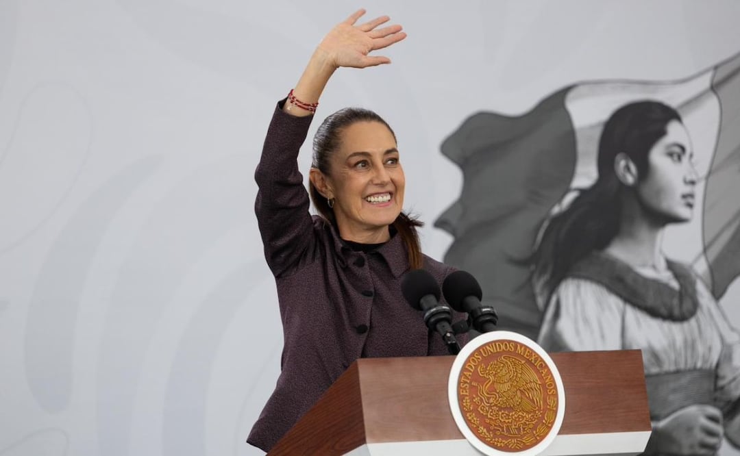 La presidenta Claudia Sheinbaum encabeza la conferencia de prensa mañanera del lunes 09 de marzo, desde el Hospital Oncológico para la Mujer “La Pastora”, en la Gustavo A. Madero, Ciudad de México. Foto Hugo Salvador El Universal