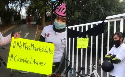 Colocan moño negro en Semovi Edomex por muerte de ciclistas atropellados por conductor ebrio 