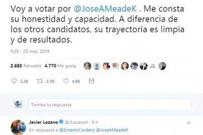 Adelanta Cordero voto por Meade
