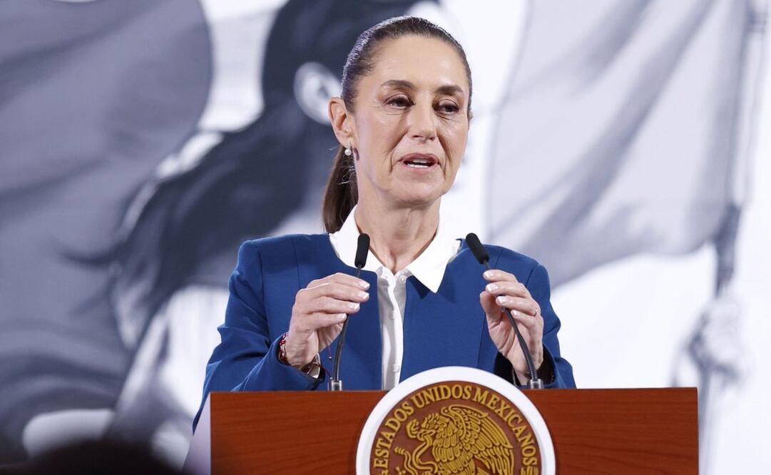 Claudia Sheinbaum, presidenta de México, durante la mañanera del 27 de febrero del 2025 en Palacio Nacional. Foto: EFE