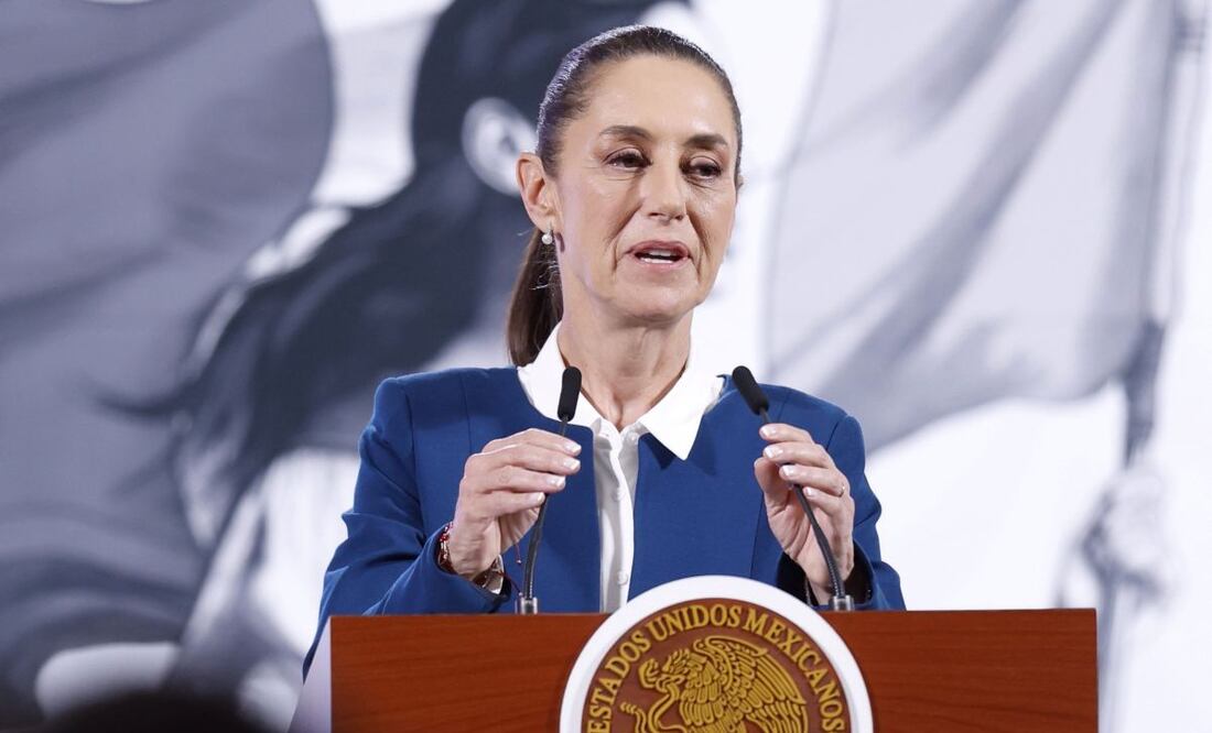 Claudia Sheinbaum, presidenta de México, durante la mañanera del 27 de febrero del 2025 en Palacio Nacional. Foto: EFE