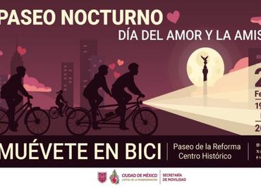 Asiste al Paseo Nocturno “Muévete en Bici” este 22 de febrero; habrá actividades físicas y música