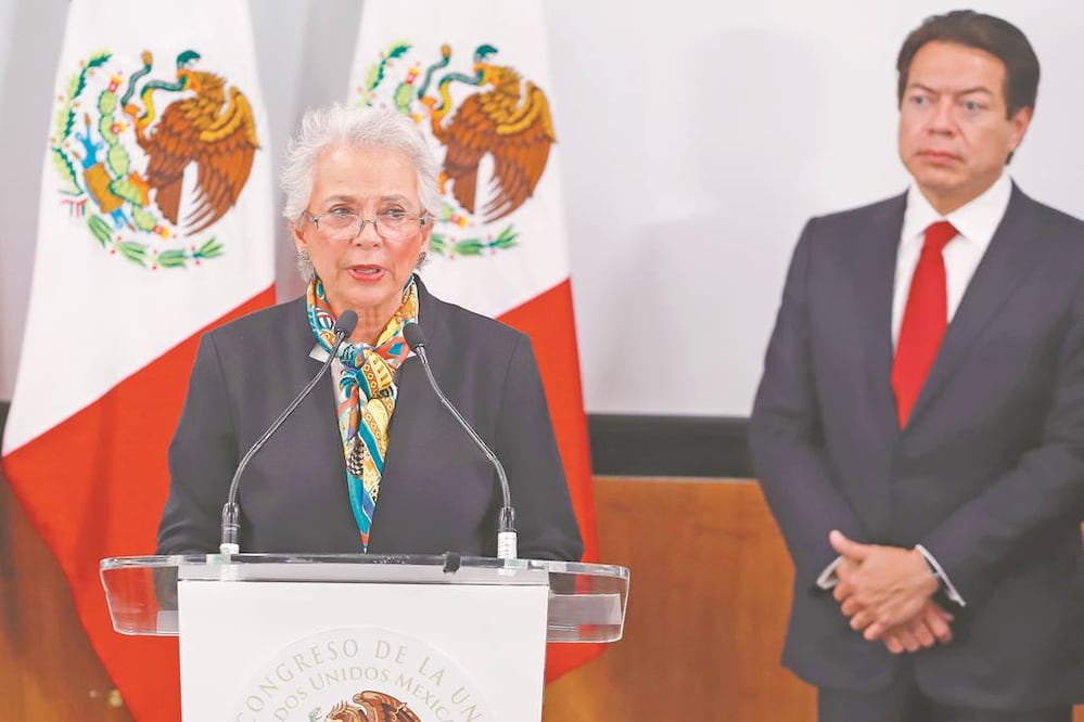 Olga Sánchez Cordero, titular de Segob, aseguró que el Presidente no enviará al Congreso como iniciativa preferente la Ley de Amnistía. Foto/BERENICE FREGOSO. EL UNIVERSAL