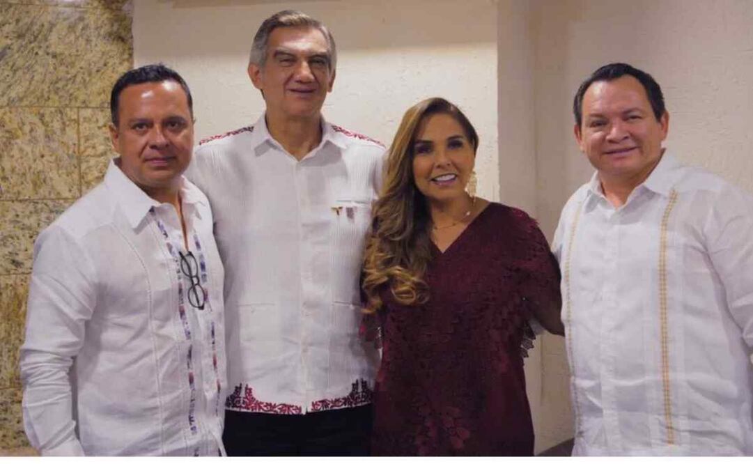 Asistieron como invitados de honor la gobernadora de Quintana Roo, Mara Lezama; el gobernador de Tamaulipas Américo Villarreal; y el gobernador electo de Yucatán Joaquín Díaz Mena. Foto: Especial