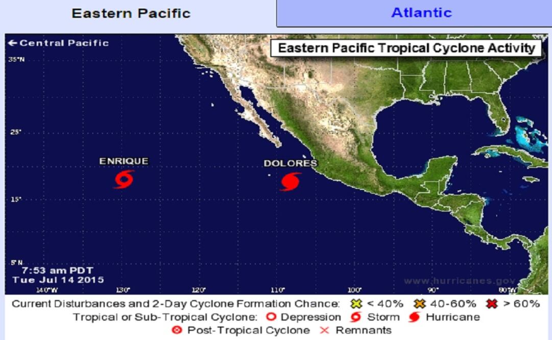 The storm is centered about 245 miles (395 kilometeres) south-southwest of Cabo Corrientes, Mexico. (Photo: NHC)